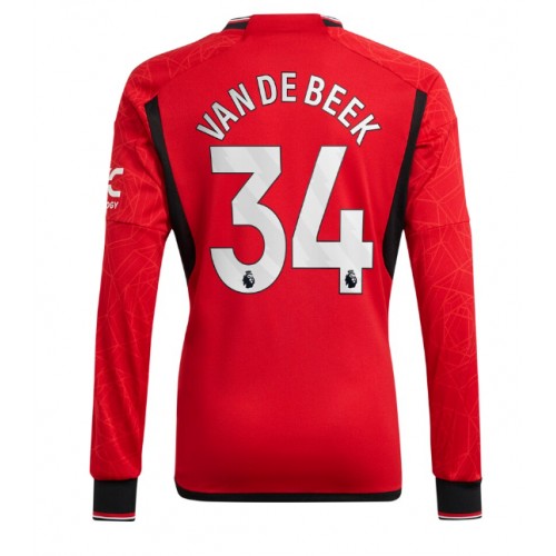 Moški Nogometni dresi Manchester United Donny van de Beek #34 Domači 2023-24 Dolgi Rokav